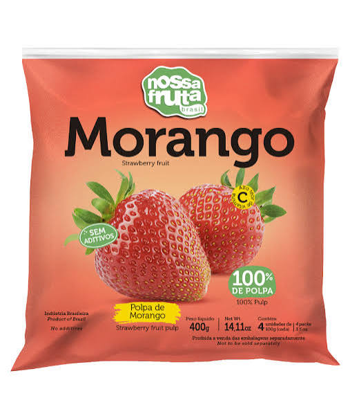 Polpa de morango nossa fruta 400g